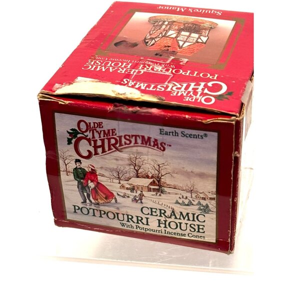 Olde Thyme Christmas Earth Scents Ceramic Potpourri House - Picture 5 of 9